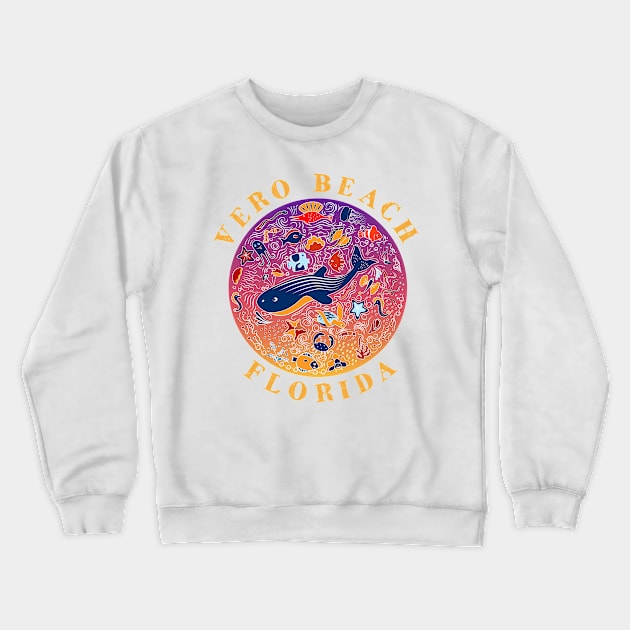 Vero Beach Florida Cut Sea Life Souvenir Crewneck Sweatshirt by grendelfly73